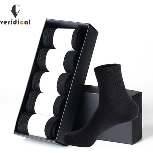 Brand 2020 New 100% Pure Cotton Men Socks Casual Business Stripe Deodorant Breathable Man Travel Winter Sock 5 Pairs / lot