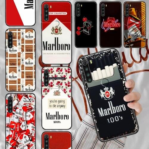 Funny Cigarette Marlboros Phone case For Xiaomi Redmi Note 7 7A 8 8T 9 9A 9S 10 K30 Pro Ultra black tpu back fashion cover