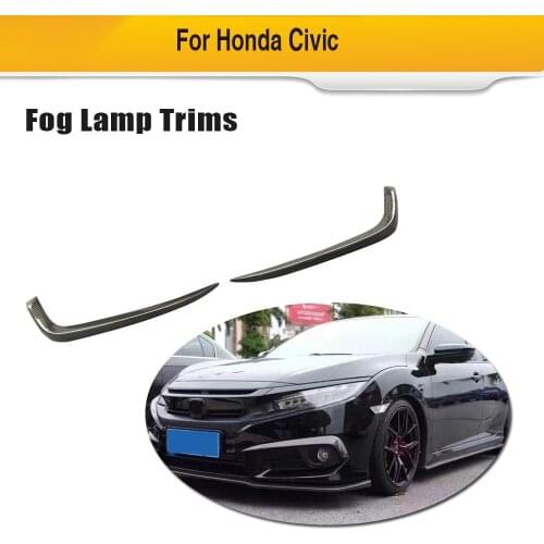 For Civic Carbon Fiber Car Front Bumper Fog Light Upper Trim for Honda Civic Sedan 2016 2017 2018