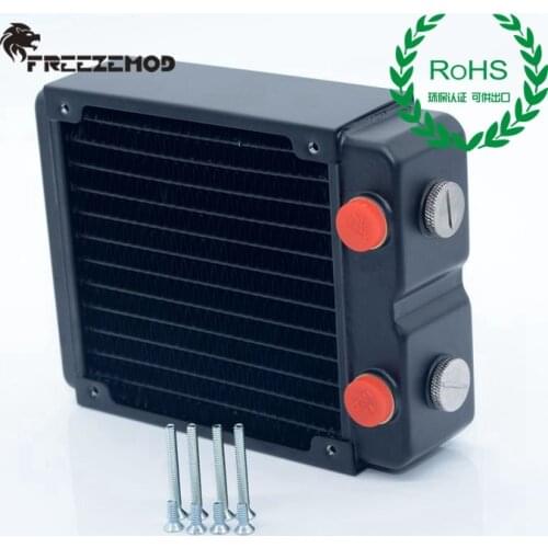 FREEZEMOD 120mm Computer Pc Water Cooler Copper Radiator Double Layer 45mm Thick Copper Fin G1/4. TSRP-HP45-120