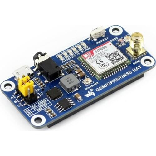 GSM/GPRS/GNSS/Bluetooth 3.0 HAT for Raspberry Pi,Support SMS, phone call,email,compatible with Raspberry Pi 3B/3B+/Zero/Zero W