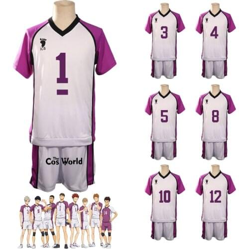 Haikyuu Shiratorizawa Academy Ushijima Wakatoshi Reon Ohira Satori Tendo Sportswear Volleyball Jerseys Anime Cosplay Costumes