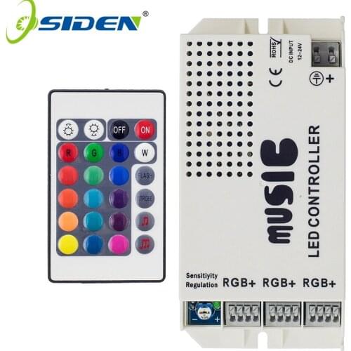 OSIDEN Music Led Controller DC12-24V 24key IR Remote Controller Wireless LED Music Sound Control for RGB LED Strips