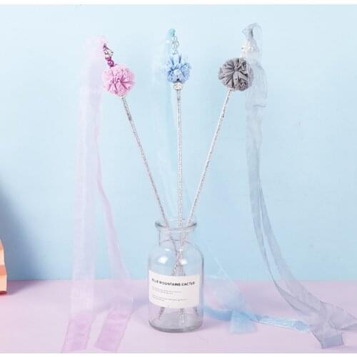 Ribbon Cat Teaser Toy Kitten Chasing Toy Cat Interactive Toy Kitten Teaser Stick With Yarn Ball Anti-Scratch Cat Toy Pet Supply