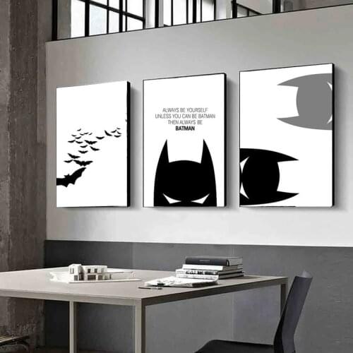 Boy Hero Modern Abstract Black White Wall Art Canvas Painting Posters and Prints Wall Art Pictures Living Room Home Decoration