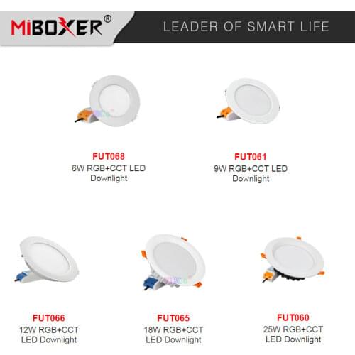 Miboxer 6W/9W/12W/18W/25W RGB+CCT LED Downlight Dimmable Ceiling AC110V 220V Indoor Panel lighting lamp 2.4G Remote APP Control