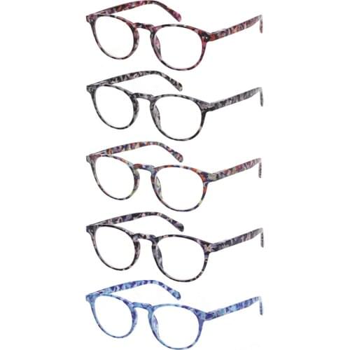 Mens and womens fashion reading glasses spring hinge color printing glasses frame 0.5 1.75 2.0 3.0 4.0