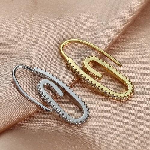 2021 New Gold Color Copper C-shaped Geometric Irregular Water Droplets Gold Hoop Earrings for Women Punk Jewellery Gifts