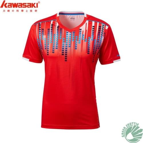 New 2021 Kawasaki Men and Womens Badminton Clothing Suit Quick Drying Breathable Round Neck Short Sleeve T-shirt ST-Q1309 Q1315