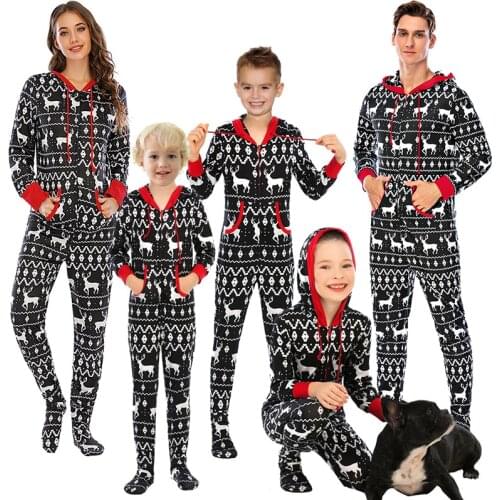 New Autumn Christmas Printed Family Clothing Sets Home Wear Pajamas Parent-child Clothing