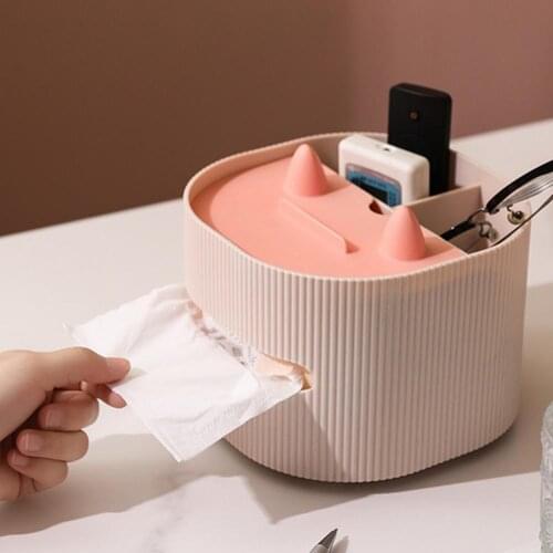 Tissue Box Simple Fashion Decorative Paper Holder Remote Control Organizer Napkin Plastic Storage Stable Cosmetics Brush Boxes