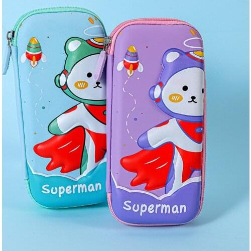 Superhero 3D EVA plastic pencil case School stationery storage bag cute pencil box Cartoons pencil bag student pen case for kids