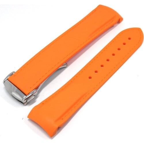 Curved End 20mm 22mm Rubber Silicone Watch Bands For Ome-Watch AT150 Seamaster-007 Strap Brand Watchband