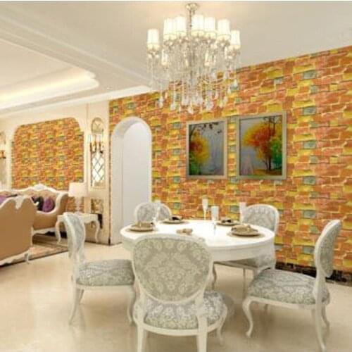 Waterproof PVC Self-adhesive Wallpaper Bedroom Living Room Kitchen Retro Wallpaper Sticker Student Dormitory Brick Wall Sticker