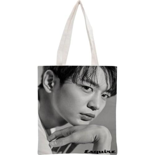 SHINee Choi Minho Handbag Korea-Pop printing canvas tote bag Reusable Foldable Canvas Women Bags 30x35cm custom your image