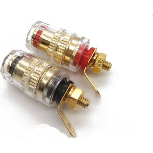 2Pcs 4mm Amplifier Speaker Terminal Binding Post Medium Banana Plug Jack Spade Socket