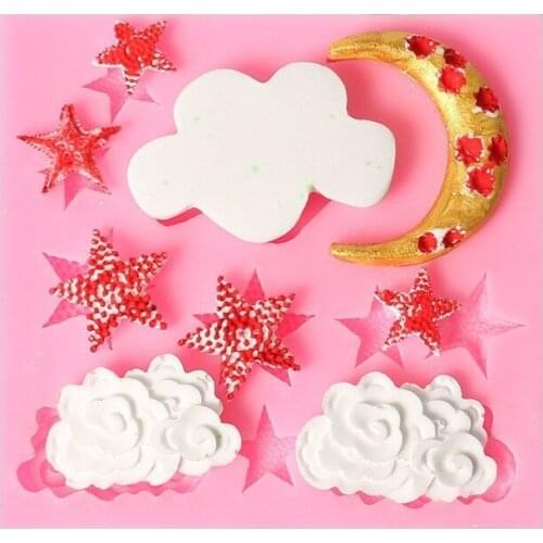 Cloud Star Moon silicone mold fondant mold cake decorating tools chocolate gumpaste mold