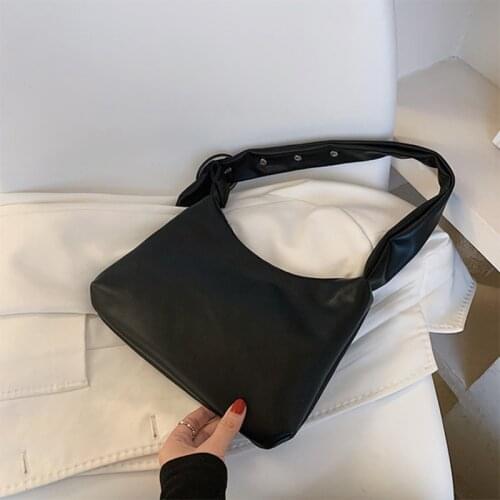 PU Leather Solid Color Shoulder Bag Wome 2021 Luxury Trend Handbag Female Brand Design Fashion Travel Shopping Baguette Bag