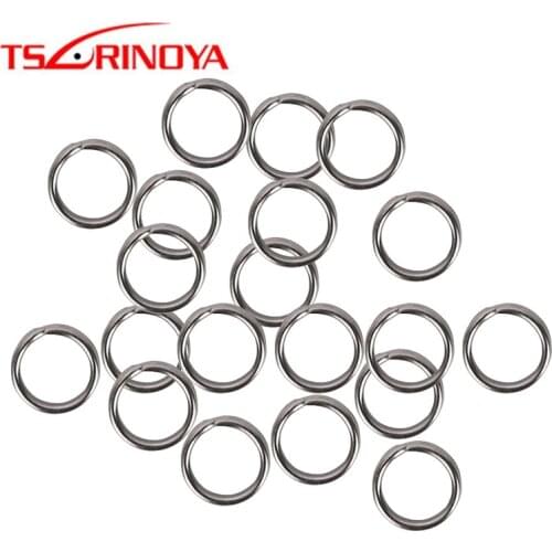 TSURINOYA 40pcs Stainless Steel Split Rings for Blank Lure Baits Durable Double Loop Connector Rig Ring Fishing Accesorios Pesca