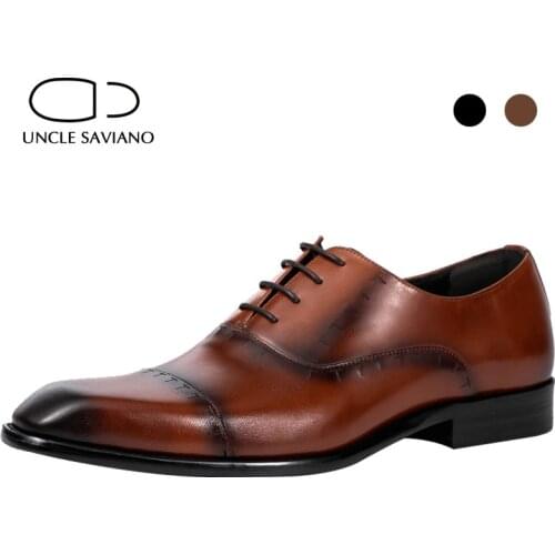 Uncle Saviano Oxford Business Style Man Shoe Dress Best Men Shoes Solid Office Casual Original Genuine Leather Designer Shoes