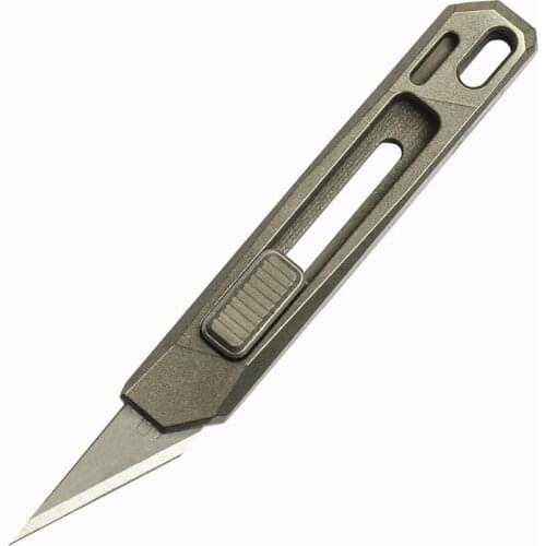 NAITHAWK TO Mini Damascus/Titanium Cutter Utility Knife Titanium Handle Japan OLFA Blade Paper Cutting Office Lady EDC