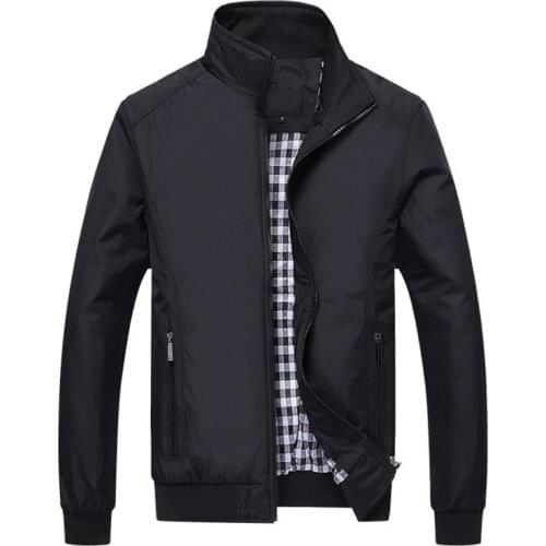 Spring Autumn Coats Mens Jackets Casual Solid Men Outerwear Slim Fit Male Bomber Jacket Mens Brand Clothing DA020