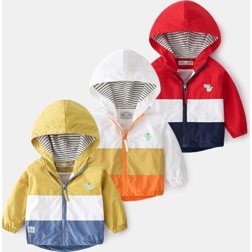 2021 Spring Autumn Children Jacket for Boys Hooded Kids Outwear Jacket Casual Cartoon Boys Coat BC268