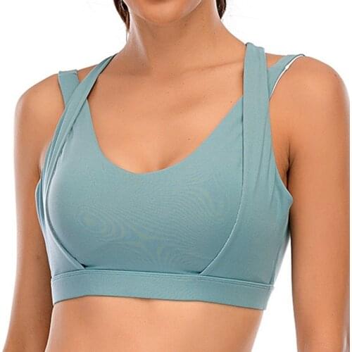 Women Padded Sports Bras Fitness Bra Patchwork Workout No Steel Ring Underwear Running Yoga Comfortable Push Up Gym Top Crop