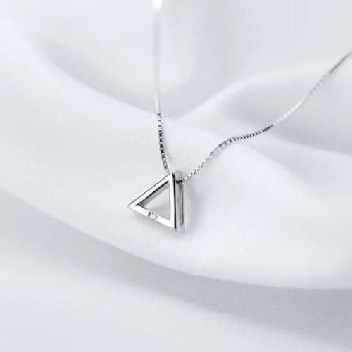 Triangle Fresh Geometry Short Clavicle Chain 925 Sterling Silver Temperament Personality Fashion Female Necklace SNE106