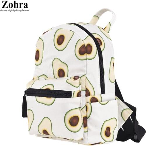 Zohra AliExpress Wish New Style Backpack 3D Digital Printing Avocado CHILDRENS School Bags Small Backpack