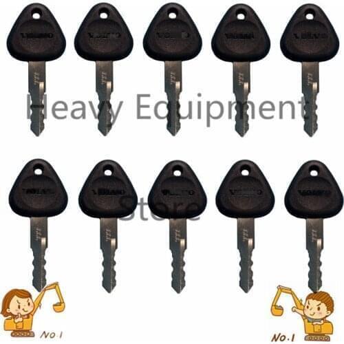 10) For Volvo Excavator Heavy Equipment Key # 777 Loader Dozer & logo