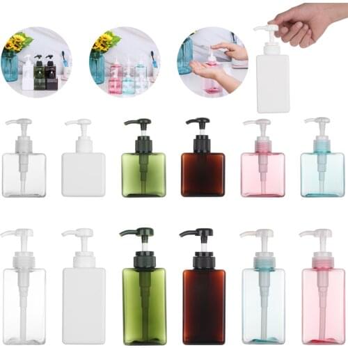 100-250ml Plastic Square Clear Bottle Liquid Soap Whipped Mousse Points Bottling Shampoo Lotion Shower Gel Pump Bottle