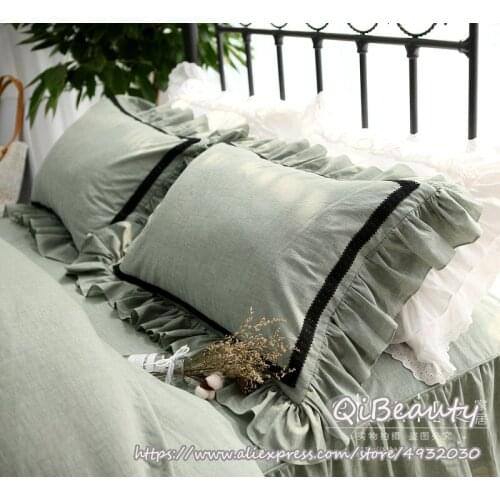 2 pcs European American Nordic minimalist wind cotton solid cotton cotton thick single pillowcase a pair of luxury pillow case