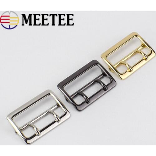 2pcs Meetee 40mm Belt Buckles Metal Pin Buckle Adjustable for Bags Straps Roller DIY Ring Leather Craft Sewing Accessories BF028