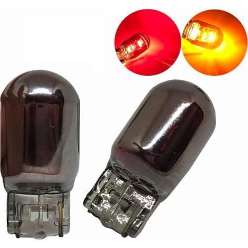 2PCS W21/5W T20 7440 W21W 7443 12V21/5W 580 Silver Chrome Amber Red Yellow Glass Bulb W3x16D Car Tail Lamp Stop Light Indicator