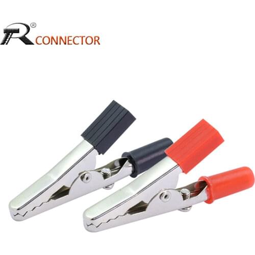 IMC Hot 10 pcs 55mm Plastic Handle Test Probe Metal Alligator Clips Wire connector