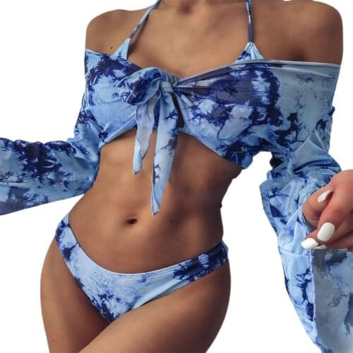 3Pcs/Set Women Swimsuit Elastic Slim-Fit Chinlon Three-Piece Leopard Print Bikini Set Sexy Brazilian Bathing Suit Beach Swimwear