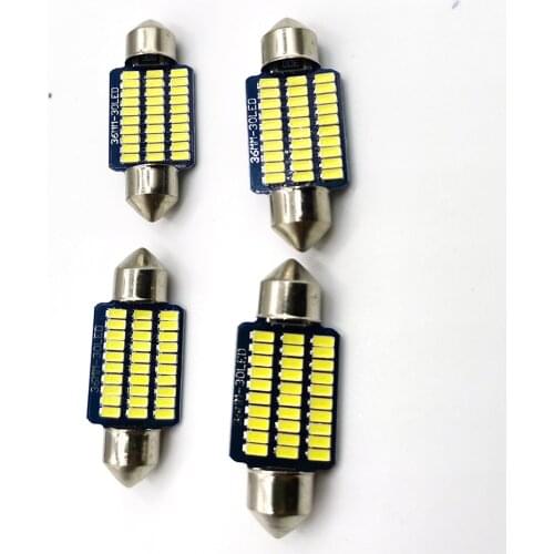 4x Festoon 31mm 36mm 39mm 41mm C5W C10W LED Bulb 3014 SMD Canbus No error Car Interior Reading LED Light License Plate Lamps 12V