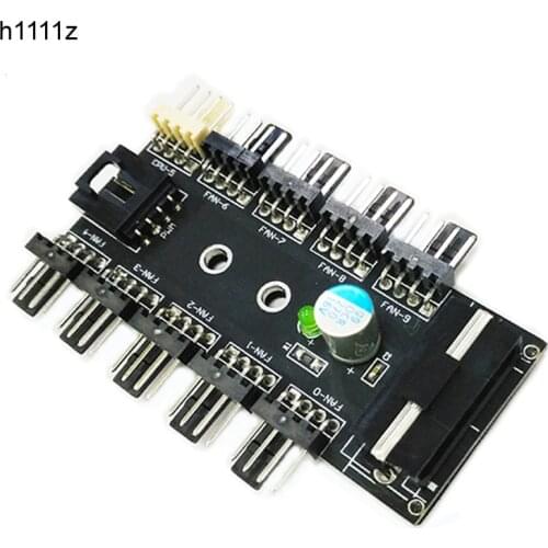 4pin Fan Controller PC 1 to 10 4Pin Molex Cooler Cooling Fan Hub Splitter Cable PWM 12V 4 Pin Power Supply Adapter For PC Mining