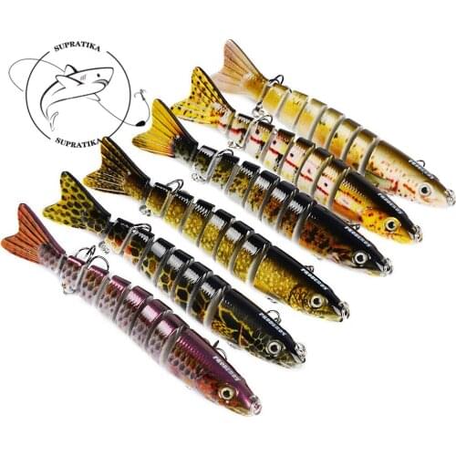 8 Segments Fishing Bait Lure Wobbler Lifelike Bass Hard Bait Swimbait 120mm/19g /6# Hook Artificial Jointed Fishing Bait Lure