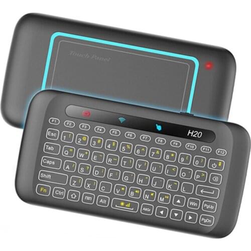 2.4GHz Mini Wireless Keyboard with Remote Mouse Combo Backlit Multi-Touch Touchpad,USB Rechargeable for Android TV Box Windows
