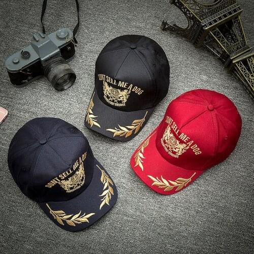 K43 New Trendy Mens Baseball Cap Golden Wheat Ear Leisure Sun Hat Outdoor Casual Embroidered Caps Black Sport Hats