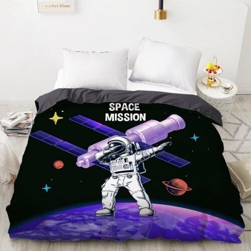 Cartoon Childrens Duvet cover Quilt/Blanket/Comfortable Case Bedding for kids baby girls for Home Space astronaut mission