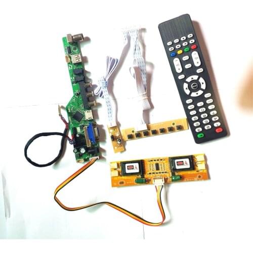 For LM220WE1-TLA1/TLC1 VGA HDMI-Compatible AV USB RF LCD T.V53 controller board Remote+Inverter+keyboard 4CCFL 30Pin LVDS