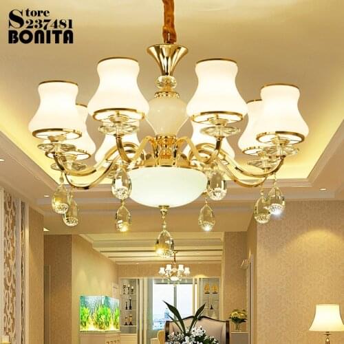 European pendant lighting glass hanging lamps for dining room modern Simple American Candle suspension lighting crystal