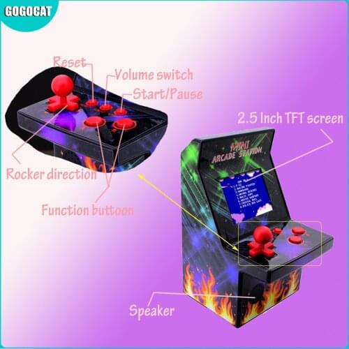 GUCAT 200 in 1 Mini Arcade Handheld Game Console Joystick Retro Player 8 Bit Games 2.5 Inch Colorful Display Gift for Kid Family