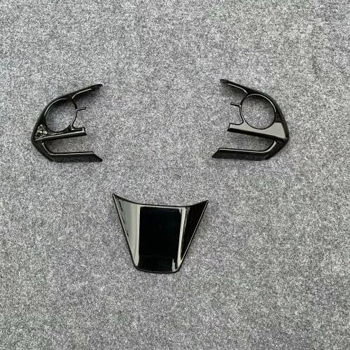 For Toyota Harrier Venza 2020 2021 ABS Chrome Steering Wheel Panel Cover Bezel Trim Insert Badge Molding Garnish