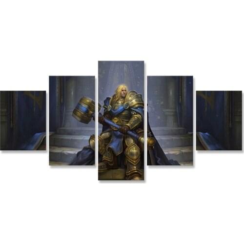Warcrafts Reign of Chaos Wall Art Painting 5 Panels Wall Canvas Modern Paintings Decorative Posters Living Room