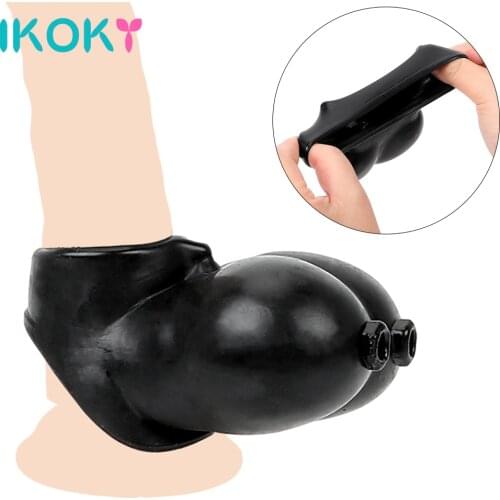 IKOKY Penis Rings Chastity Cage Delay Ejaculation Cock Sleeve Reusable Scrotum Bondage Restraint Sex Toys For Men