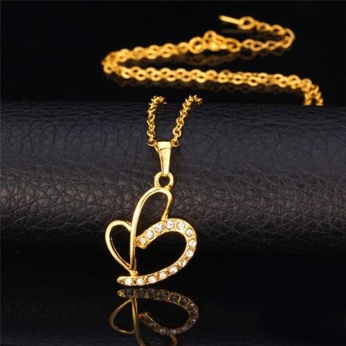 Kpop Heart Earrings For Women New Gold/Silver Color High Quality Austrian Rhinestone Crystal Pendant Chain Brand P928